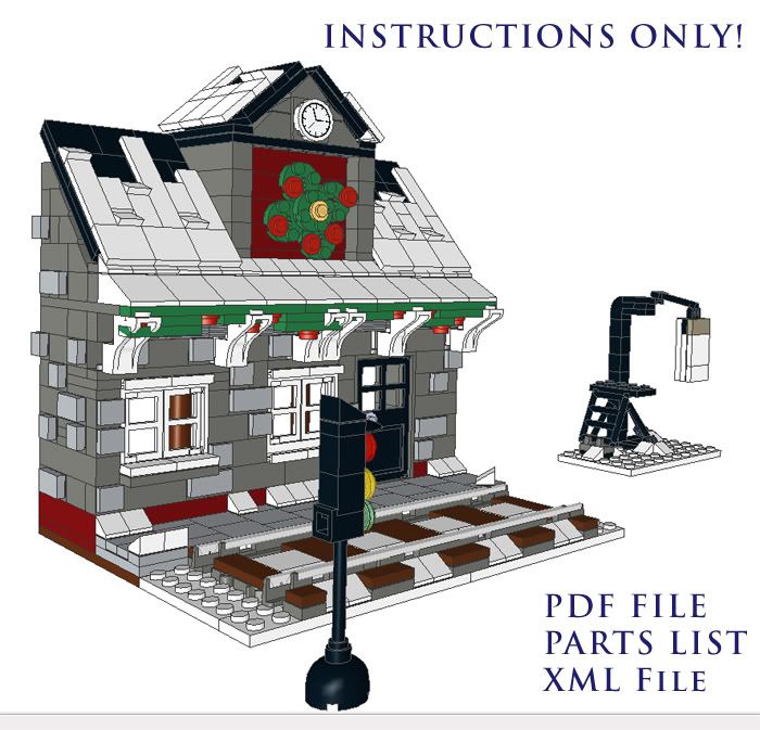 Details about Lego Custom Winter Village  Train Station INSTRUCTIONS 