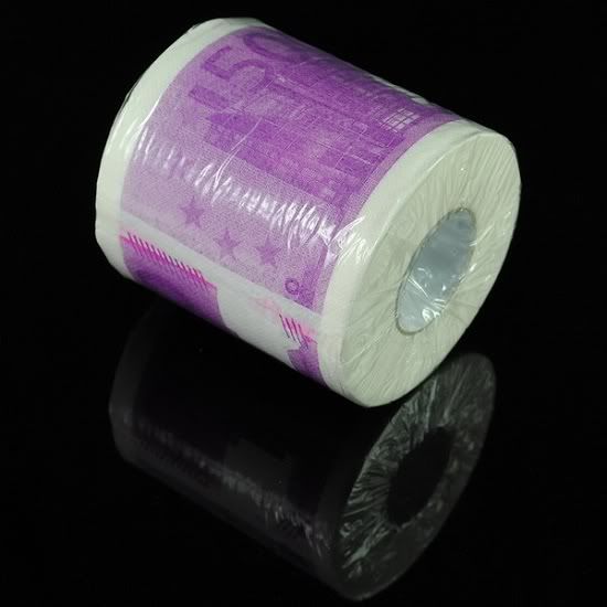 Euro Dollar Bill Money Printed Toilet Paper Novelty Tissue Roll Gag