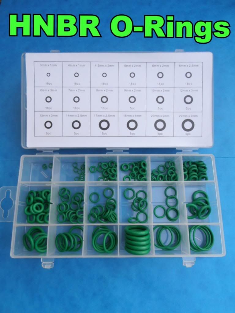 205pc HNBR ORing Assortment Green Set, Air Conditioning eBay