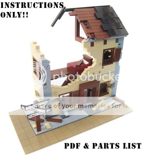 Lego Custom WWII French Building   INSTRUCTIONS ONLY  