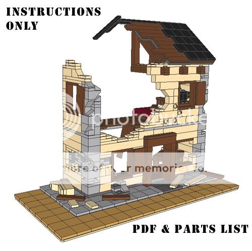 Lego Custom WWII French Building   INSTRUCTIONS ONLY  