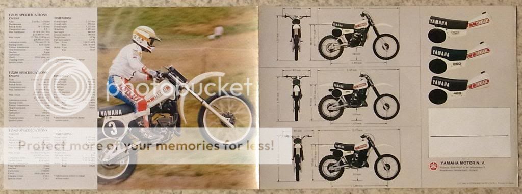 YAMAHA YZ 125/250/465 MOTORCYCLES RANGE Sales Brochure 1980  