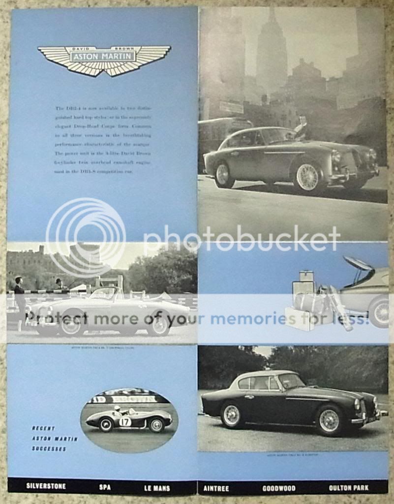 ASTON MARTIN DB2 4 Mk II Sports Car Sales Brochure c1955  