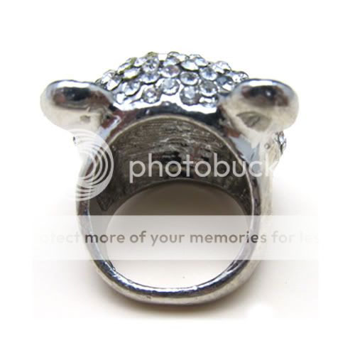   Rhinestone Enamel Panda Bear Animal Finger Ring Jewelry Gift NEW