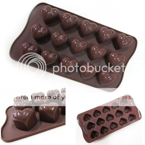 Heart Chocolate Muffin Sweet Candy Jelly Ice Silicone Mould Mold Pan 