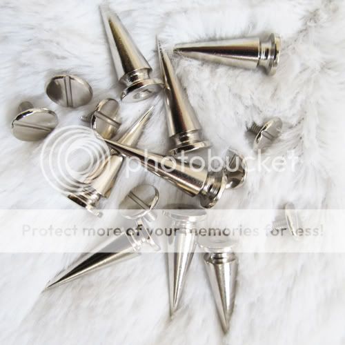 10x 29mm Cone Metal Screwback Spikes Studs Bag Bracelet Cloth Shoes 