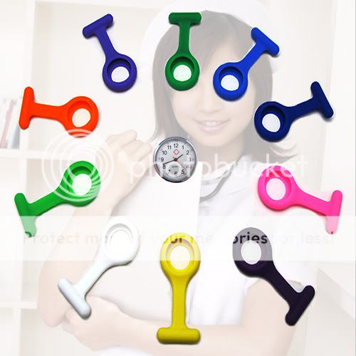New Doctor Nurse Brooch Pin Fob Tunic Quartz Watch 10 Colors Silicone 