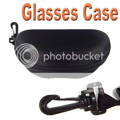 Black Zip Eye Glasses Sunglasses Hard Case Bag Zipper Box Belt Holder 