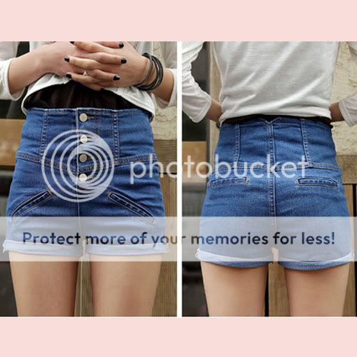   High Waist Shorts Jeans Pants Vintage Cuffed Jeans Womens Fashion New