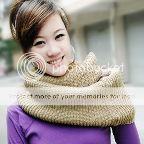 Knit Warm Long Neck Scarf Cowl Circle Wrap Shawl Hood