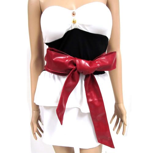   Leather Wrap Corset Cinch Waist Wide Belt Long Band Bow 3 Colors Lady