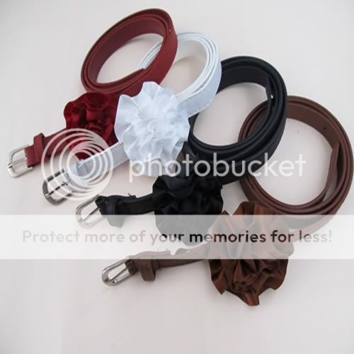   PU Leather Flower Slim Thin Waist Belt Band Waistband Sexy  