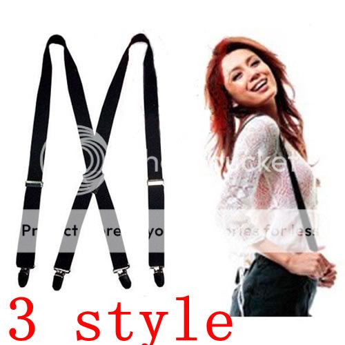   Pants Clip on Braces Elastic X back Y back Adjustable Suspenders Plain