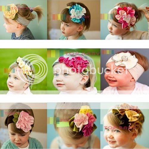 Cute Baby Girl Infant Toddler Cotton Flower Headband Headwear Soft Hair Band