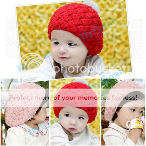 Cute Winter Knit Crochet Beanie Hat for Baby Kids Girls Toddler Gift Faux Fur
