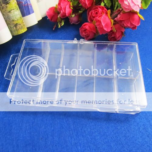 Acrylic Clear False Nail Tips Jewelry Gems Empty Compartment Storage 