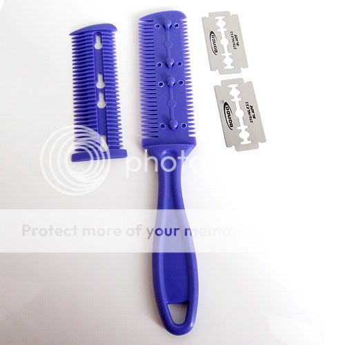 Hair Cutter Thinning Shaper Comb 2 Razor Blades Trimmer Barber Remover 