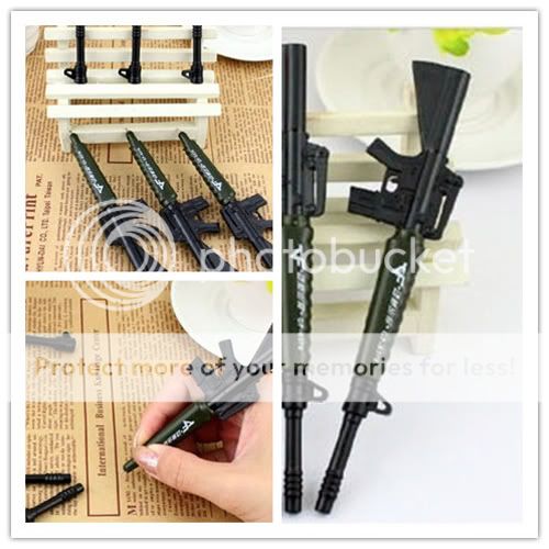 3pcs Novelty Replacement Gun Writing Pen Ballpoint Boys Kids Gift 