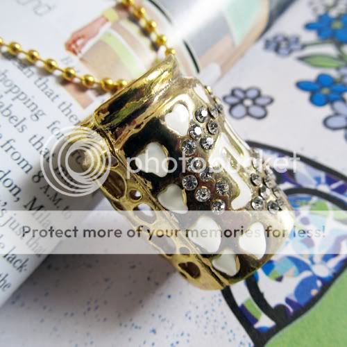 Fashion Gold Coke Can Necklace Crystal Pendant Sweater Chain Women 