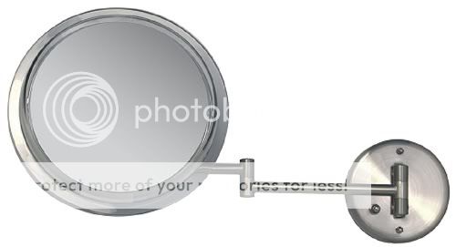 Zadro SW45 Chrome Round Lighted Dual Arm Wall Mount Mirror  